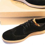 New Cole Haan – Mens LunarGrand Wing Tip – Black Suede