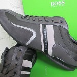 $150.0 Hugo Boss Men’s Fashion Sneakers Space Up Leather Shoes DARK GRAY SIZE 12