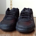 DIESEL men size 11 black leather sneakers EXCURSE model
