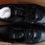 DIESEL men size 11 black leather sneakers EXCURSE model