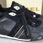 New! Diesel Loop Men’s Black Leather Flat Walking Shoes 10.5 M