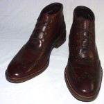 Cole Haan Liam Chukka Boots, Brogue Wingtip, Leather Upper, Dark Brown, 8 M, New
