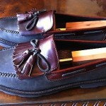 “VINTAGE” BEAUTIFUL TWO~TONE “COLE HAAN COUNTRY “TASSEL FRINGE LOAFER SZ12(D)WOW