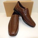 NEW COLE HAAN AIR EVERETT SOFT BROWN LEATHER SLIP ON WITH NIKE AIR IN HEEL