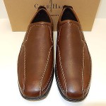 NEW COLE HAAN AIR EVERETT SOFT BROWN LEATHER SLIP ON WITH NIKE AIR IN HEEL