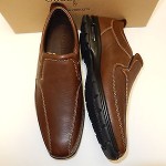NEW COLE HAAN AIR EVERETT SOFT BROWN LEATHER SLIP ON WITH NIKE AIR IN HEEL