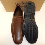 NEW COLE HAAN AIR EVERETT SOFT BROWN LEATHER SLIP ON WITH NIKE AIR IN HEEL