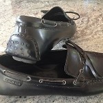 COLE HAAN MEN’S DRIVING MOCCASINS LOAFERS SLIP-ONS BLACK NIKE AIR NEW 9.5 MED