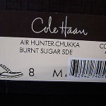 NEW!  $198 COLE HAAN AIR HUNTER CHUKKA MENS BOOTS BURNT SUGAR BROWN NIB (SIZE 8)
