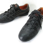 Mens 46 13 BOSS Hugo Boss Sneakers Lace Up Black Leather Casual Oxfords Fashion
