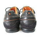 Mens 46 13 BOSS Hugo Boss Sneakers Lace Up Black Leather Casual Oxfords Fashion