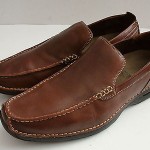 COLE HAAN NIKE AIR Brown Leather with Tan Top Stitching Loafers Shoes 12 M