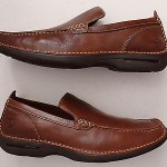 COLE HAAN NIKE AIR Brown Leather with Tan Top Stitching Loafers Shoes 12 M