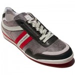 $225 Hugo Boss “ORANGE” Sneakers Mens Grey Red Shoes 10 43 Trainers Walking 9 .5