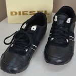 New! Diesel Loop Men’s Black Leather Flat Walking Shoes 10.5 M