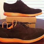 COLE HAAN LUNAR GRAND WING TIP DK BRWN SD/ORNG OXFORDS MENS SHOES SIZE 11M  NWB