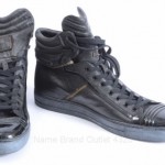 Orange Hugo Boss black L12 R13 leather high sneaker shoe MISMATED NEW GRL750