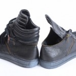 Orange Hugo Boss black L12 R13 leather high sneaker shoe MISMATED NEW GRL750