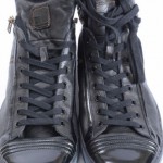 Orange Hugo Boss black L12 R13 leather high sneaker shoe MISMATED NEW GRL750