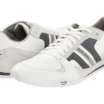 Diesel Shoes Mens White Charcoal Gray Gunner Leather Sneakers 9.5 M NIB New $95