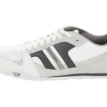 Diesel Shoes Mens White Charcoal Gray Gunner Leather Sneakers 9.5 M NIB New $95
