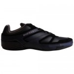 Diesel Mens Smatch S Black Casual Leather Lace Up Sneakers Shoes