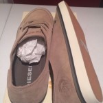 New $150 DIESEL Yanez Men Shoes Size US 11 EUR 44.5 Tan/ Silver Mink