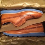 Cole Haan Lunargrand Long Wingtip 11947 Leather Camello/Chambray – Men’s Size 8