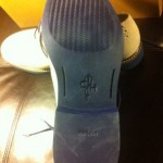 Nib Cole Haan Suede Saddle Shoes Mens Size 12 Air Franklin White With Blue Sole