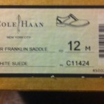Nib Cole Haan Suede Saddle Shoes Mens Size 12 Air Franklin White With Blue Sole