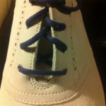 Nib Cole Haan Suede Saddle Shoes Mens Size 12 Air Franklin White With Blue Sole