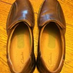 Mens Leather Clarks Slip On Shoes Size 10.5 M- Excellent!
