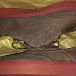 COLE HAAN Mens Bergen Wingtip Oxfords Shoes Chestnut Suede – sz 10 New In Box