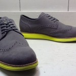 COLE HAAN LUNARGRAND Sz 12M Gray Suede Wingtip Brogue Casual Dress Shoes NWOB