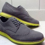 COLE HAAN LUNARGRAND Sz 12M Gray Suede Wingtip Brogue Casual Dress Shoes NWOB
