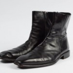 Amazing $395 HUGO BOSS Black Italian Leather Side-Zip Chelsea Ankle Boots 10