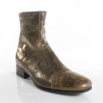 NWT DIESEL Men’s Brown Metallic Leather Tone Ankle Zip Up Boots Sz 8
