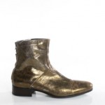 NWT DIESEL Men’s Brown Metallic Leather Tone Ankle Zip Up Boots Sz 8