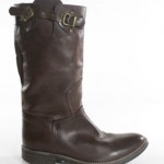 DIESEL Men’s Brown Leather Buckle Detail High Boots Sz 8