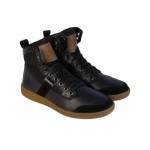 Diesel Mens Voyager Black  Leather Casual Dress Lace Up Sneakers Shoes