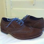 COLE HAAN NIKE AIR COLTON CASUAL WING TIP SHOES BROWN SUEDE MEN 8.5 LEATHER $198