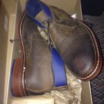 $228 Cole Haan Mens 7M Chukka Boots Shoes Brown Navy Leather WaterRes New In Box