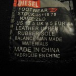 HTF MEN’S DIESEL ZED HI TOP LACE UP TRAINERS US 10.5 M