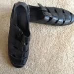COLE HAAN Country Woven Strap Leather Sandal Casual Slip-On Shoes Black Size 13