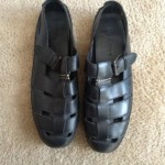 COLE HAAN Country Woven Strap Leather Sandal Casual Slip-On Shoes Black Size 13