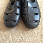 COLE HAAN Country Woven Strap Leather Sandal Casual Slip-On Shoes Black Size 13