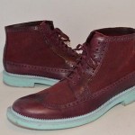 Mens COLE HAAN NIKE Air Jayhawker Wingtip ANKLE BOOT Burgandy/Turquoise 10.5