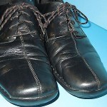 COLE HAAN MEN’S LEATHER OXFORD SHOES , BLACK SIZE 12 M .