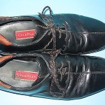 COLE HAAN MEN’S LEATHER OXFORD SHOES , BLACK SIZE 12 M .