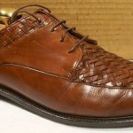 BRAGANO COLE HAAN SADDLE TAN ITALIAN WEAVE LEATHER TOP & LEATHER OXFORDS 9.5M